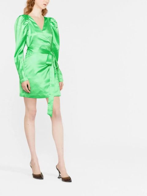 ROTATE BIRGER CHRISTENSEN Bridget satin wrap dress - Green - zdjęcie produktu nr 2