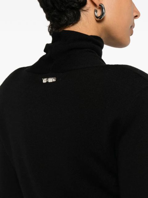 The Attico roll-neck wool dress - Black