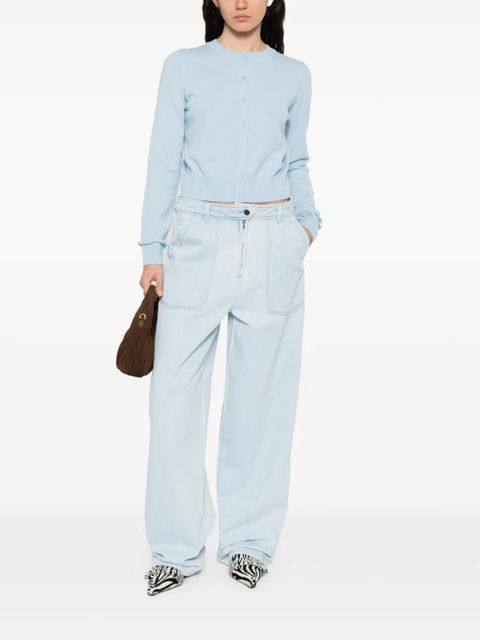 SANDRO ruffle-trim cardigan - Blue - zdjęcie produktu nr 2