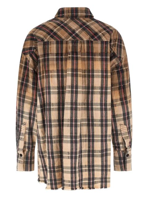The Attico check frayed shirt - Neutrals - zdjęcie produktu nr 2