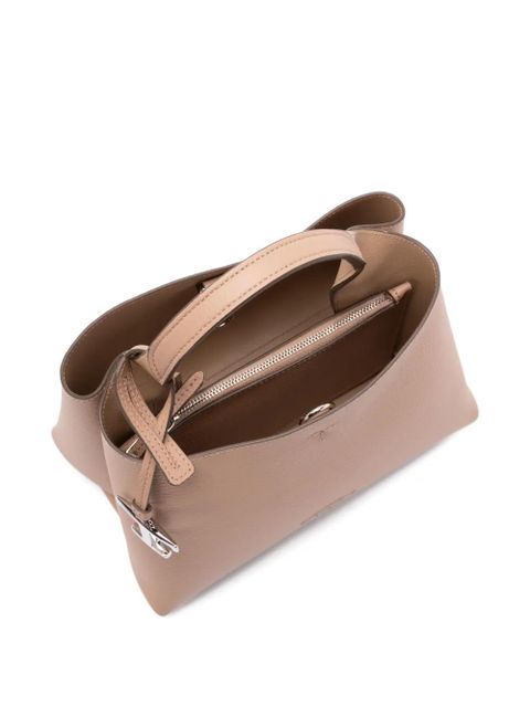 Tod's logo-charm leather tote bag - Neutrals