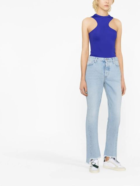 Off-White frayed-edge straight-leg jeans - Blue