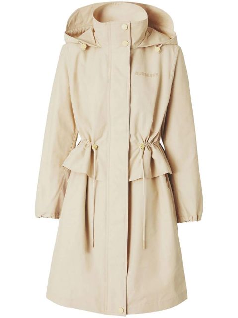 Burberry frill-detail logo-print coat - Neutrals - zdjęcie produktu nr 1