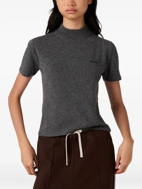 Miu Miu ribbed mock-neck cashmere sweater - Grey
