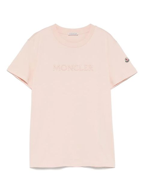 Moncler logo-embroidered T-shirt - Pink - zdjęcie produktu nr 1