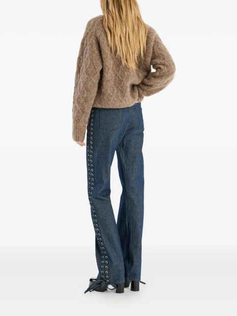 ROTATE BIRGER CHRISTENSEN logo-patch tie-details jeans - Blue - zdjęcie produktu nr 2