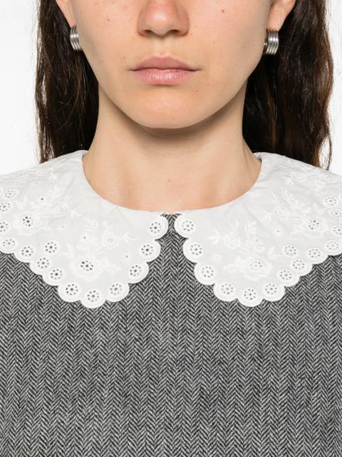 Self-Portrait herringbone mini dress - Grey