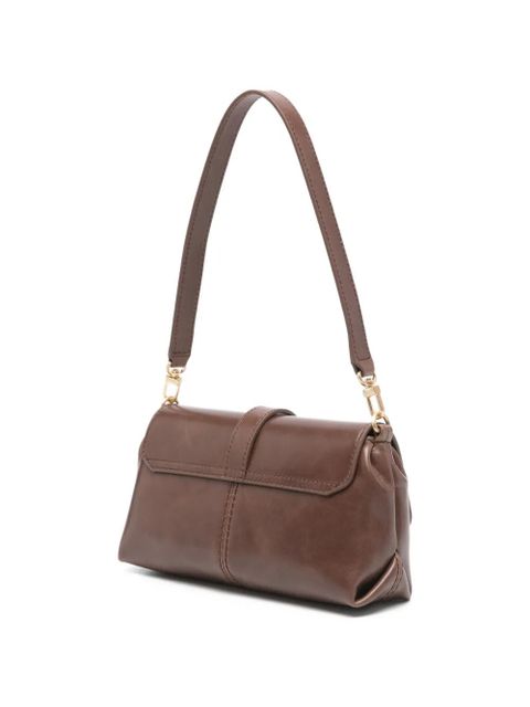 Maje buckle chain leather shoulder bag - Brown