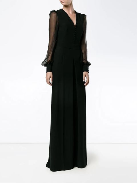 Alexander McQueen v-neck evening jumpsuit - Black - zdjęcie produktu nr 1