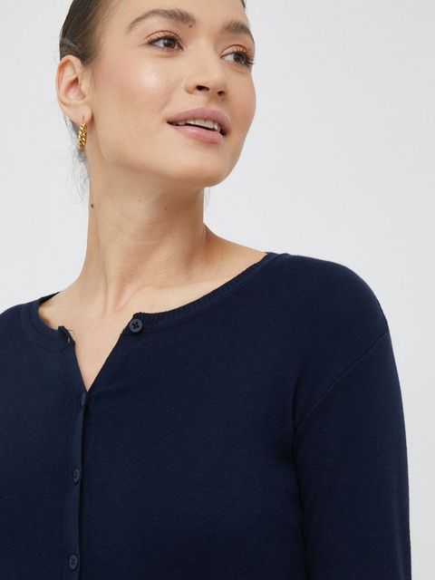 United Colors of Benetton kardigan bawełniany damski kolor granatowy lekki