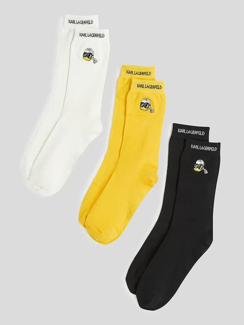 Karl Lagerfeld skarpetki KL X DISNEY 3-pack damskie kolor żółty A3W47053 - zdjęcie produktu nr 1