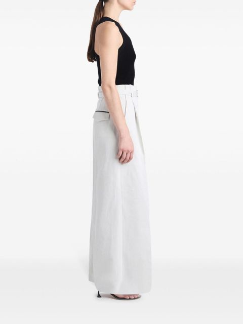 Proenza Schouler Dana high-waist cotton-linen trousers - White - zdjęcie produktu nr 2
