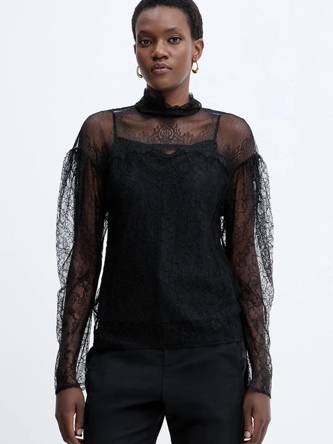 Twinset bluzka damska kolor czarny gładka 252TT2264