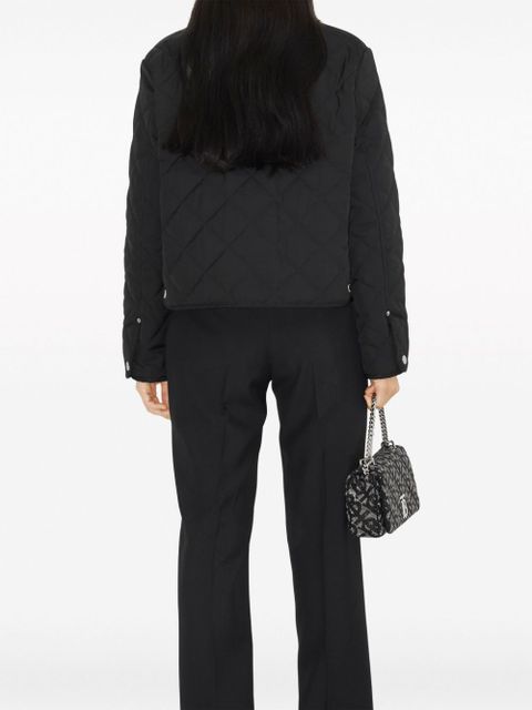 Burberry straight-point collar quilted jacket - Black