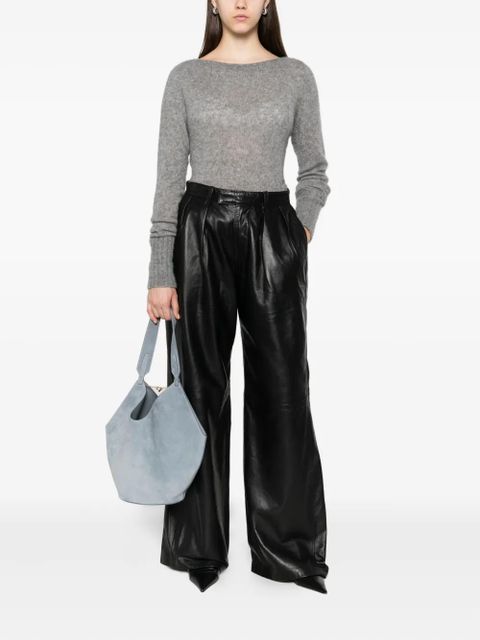 TOM FORD boat-neck cashmere-silk blend sweater - Grey - zdjęcie produktu nr 2