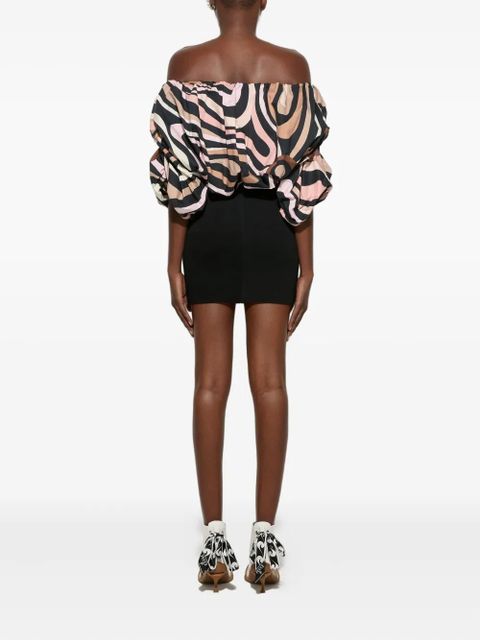 PUCCI off-shoulder puff-sleeve dress - Black