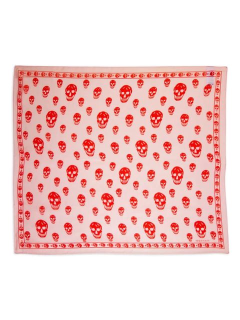 Alexander McQueen skull-print silk scarf - Pink - zdjęcie produktu nr 1