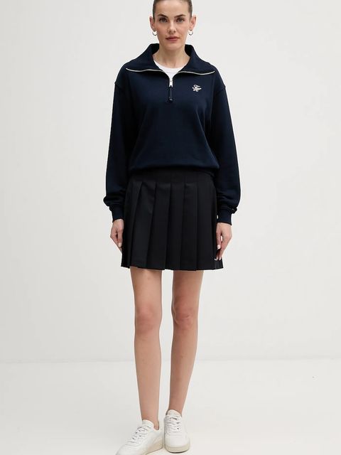 Tommy Hilfiger spódnica z dodatkiem wełny kolor granatowy mini rozkloszowana WW0WW49393