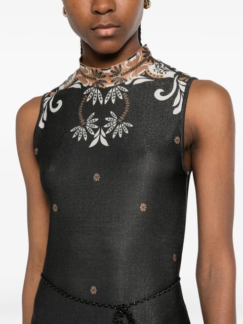 TWINSET floral print beaded dress - Black