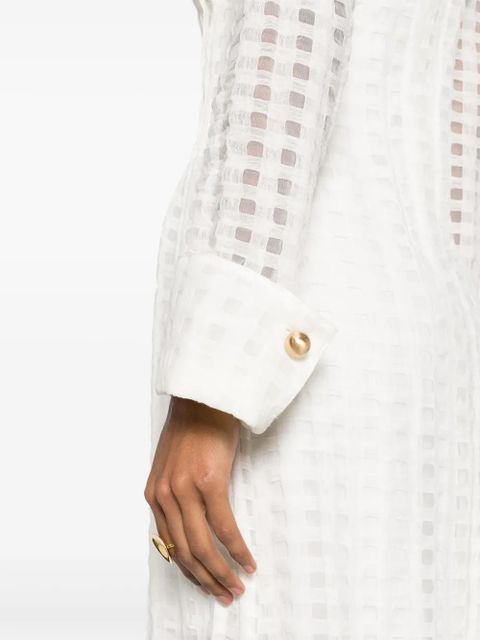 Cult Gaia Pernille checked sheer maxi dress - White