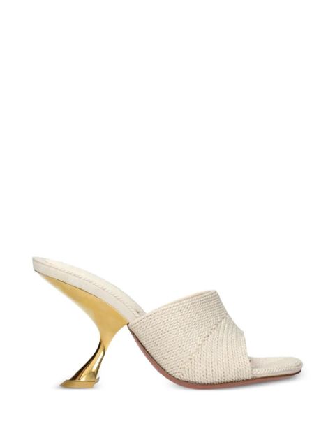 Amina Muaddi woven heeled sandals - White - zdjęcie produktu nr 1