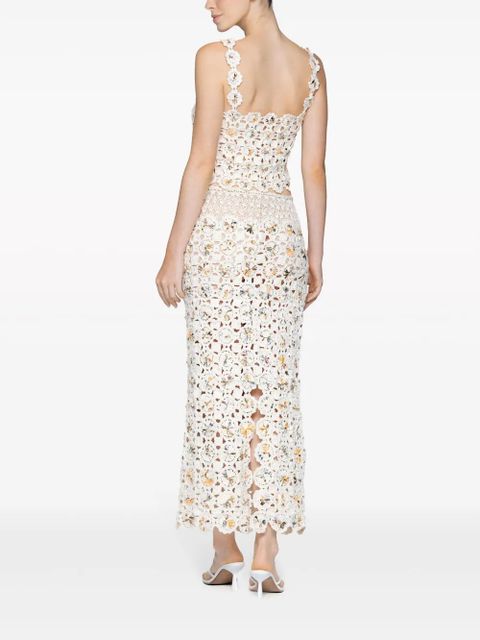 Agua By Agua Bendita Arroyo Caracola crochet-knit skirt - White