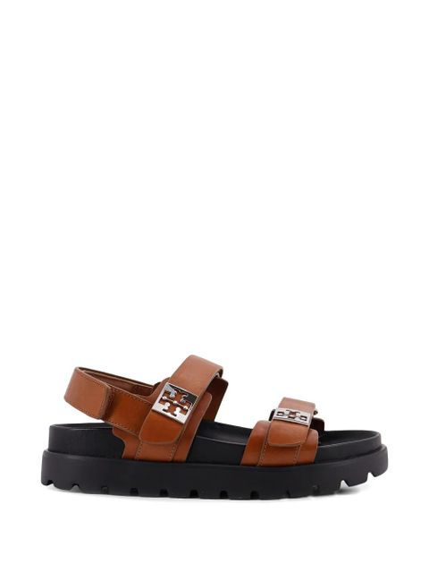 Tory Burch logo calf leather sandals - Brown - zdjęcie produktu nr 1