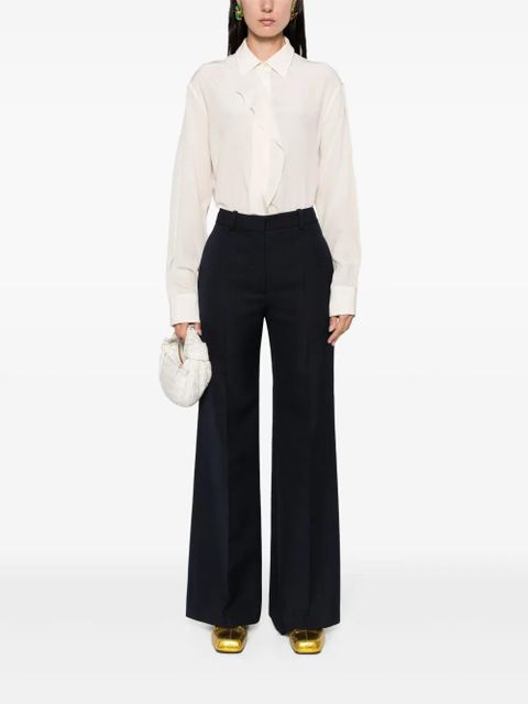 Victoria Beckham ruffle-detail silk blouse - Neutrals