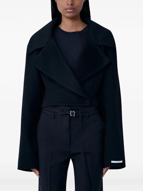Sportmax notched-lapel cropped jacket - Black - zdjęcie produktu nr 1
