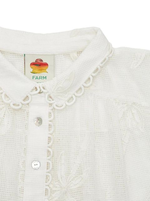 FARM Rio palm trees scalloped shirt - White