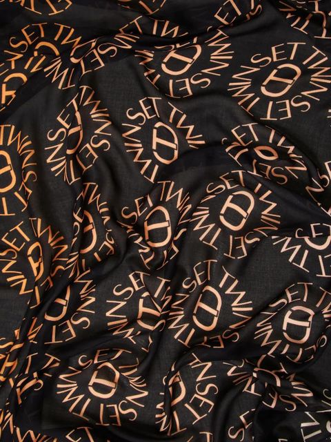 TWINSET logo-print scarf - Black - zdjęcie produktu nr 2