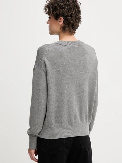 Calvin Klein Jeans sweter bawełniany damski kolor szary lekki LV047C311G