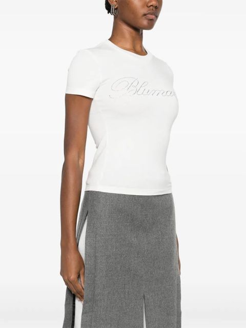 Blumarine rhinestone-logo T-shirt - White - zdjęcie produktu nr 2