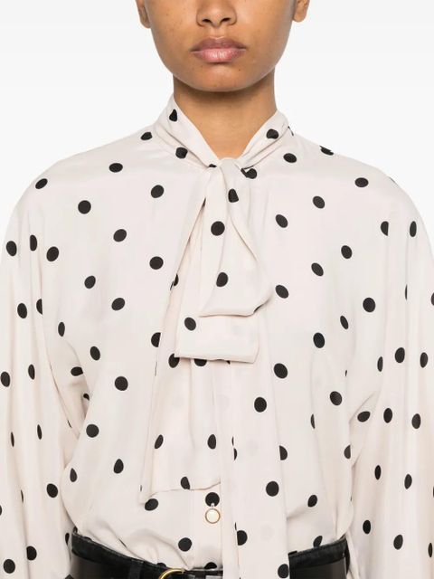 ZIMMERMANN Batwing polka dot-print shirt - Neutrals