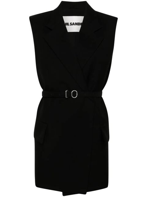 Jil Sander wool sleeveless coat - Black - zdjęcie produktu nr 1
