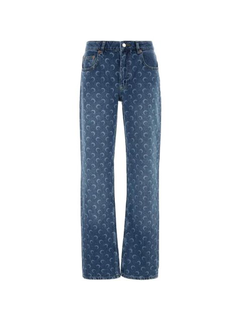 Marine Serre Moon-print jeans - Blue - zdjęcie produktu nr 1