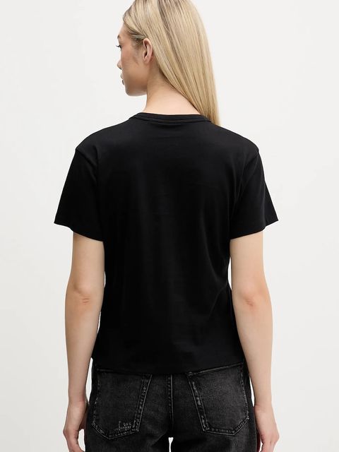 HUGO t-shirt bawełniany damski kolor czarny 50550117