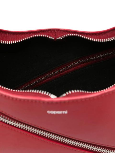 Coperni diagonal-zip leather shoulder bag - Red