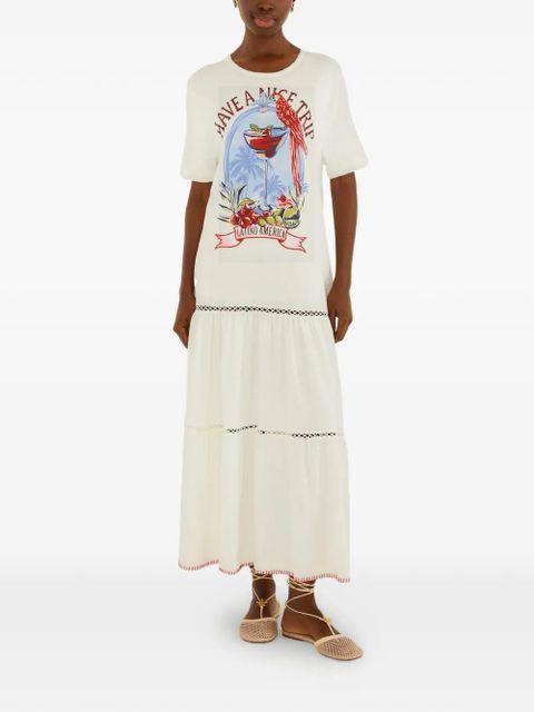 FARM Rio graphic-print tiered dress - White - zdjęcie produktu nr 1