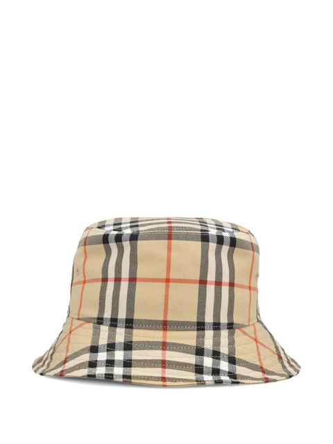 Burberry plaid bucket hat - Neutrals - zdjęcie produktu nr 1