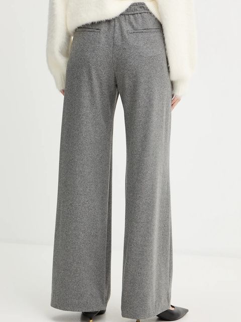 Pinko spodnie z dodatkiem wełny damskie kolor szary proste high waist 106118 A2ZU