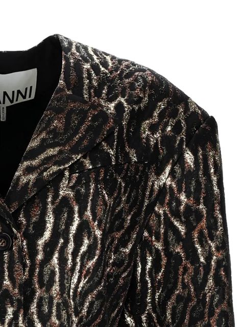 GANNI animal-print blazer - Black - zdjęcie produktu nr 2