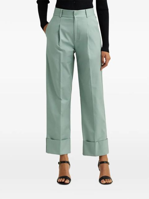 Lauren Ralph Lauren pleated turn-up trousers - Green