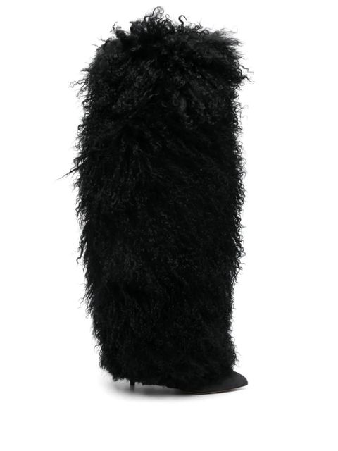Paris Texas 105mm Furry boots - Black - zdjęcie produktu nr 1