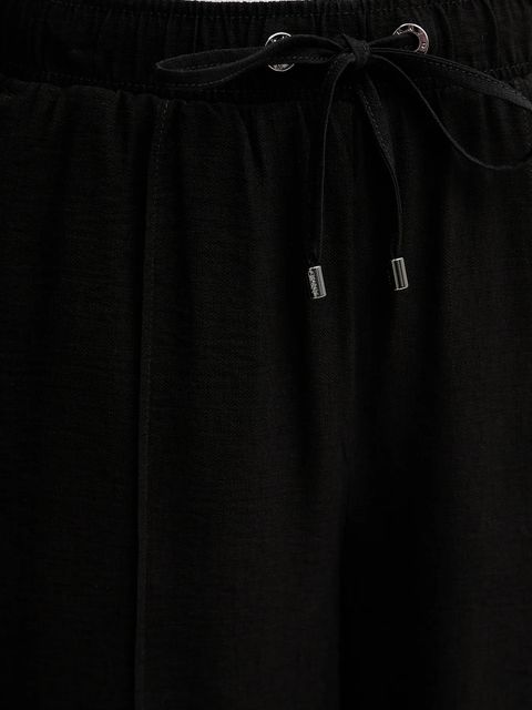 Dkny spodnie damskie kolor czarny proste high waist P54K7D81