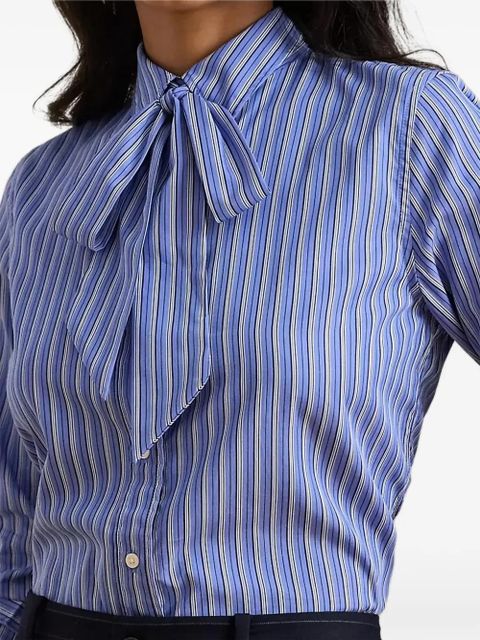 Lauren Ralph Lauren striped-pattern tie shirt - Blue - zdjęcie produktu nr 2