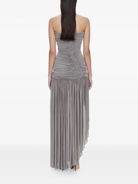 Christopher Esber Arced Orion ruched strapless asymmetric dress - Grey
