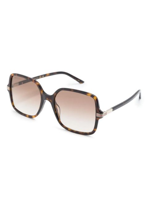 Gucci Eyewear tortoiseshell oversize-frame sunglasses - Brown - zdjęcie produktu nr 2