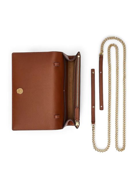 Lauren Ralph Lauren torebka skórzana kolor brązowy 432980206