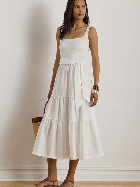 Lauren Ralph Lauren sukienka rozkloszowana bawełniana - zdjęcie produktu nr 1